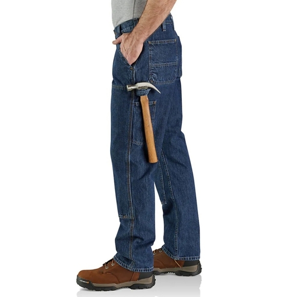 NWT Carhartt "Double Front Washed Logger Dungaree" Blue Jean #B73 DST Mens 38x30 - Picture 2 of 12